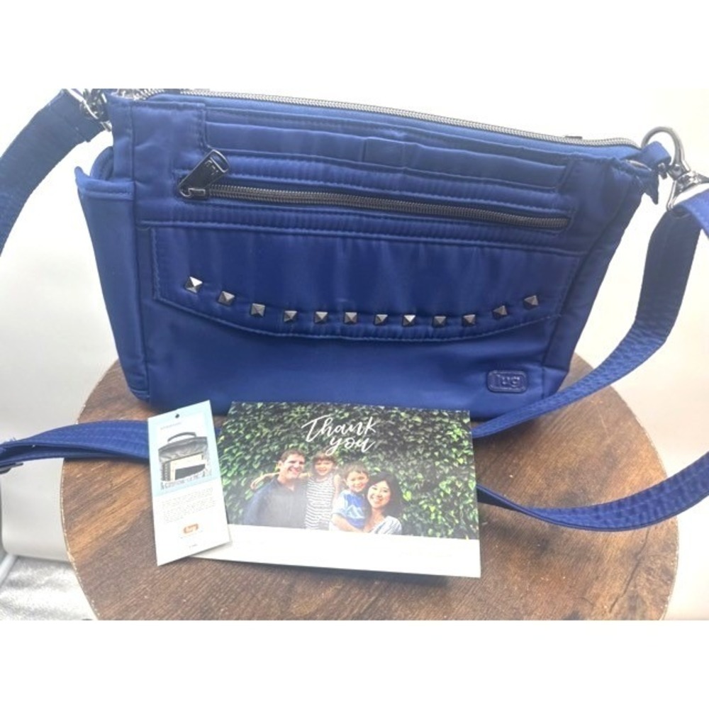 Lug NEW Royal Blue Pacer Studded Crossbody Bag Travel Utility Lightweight